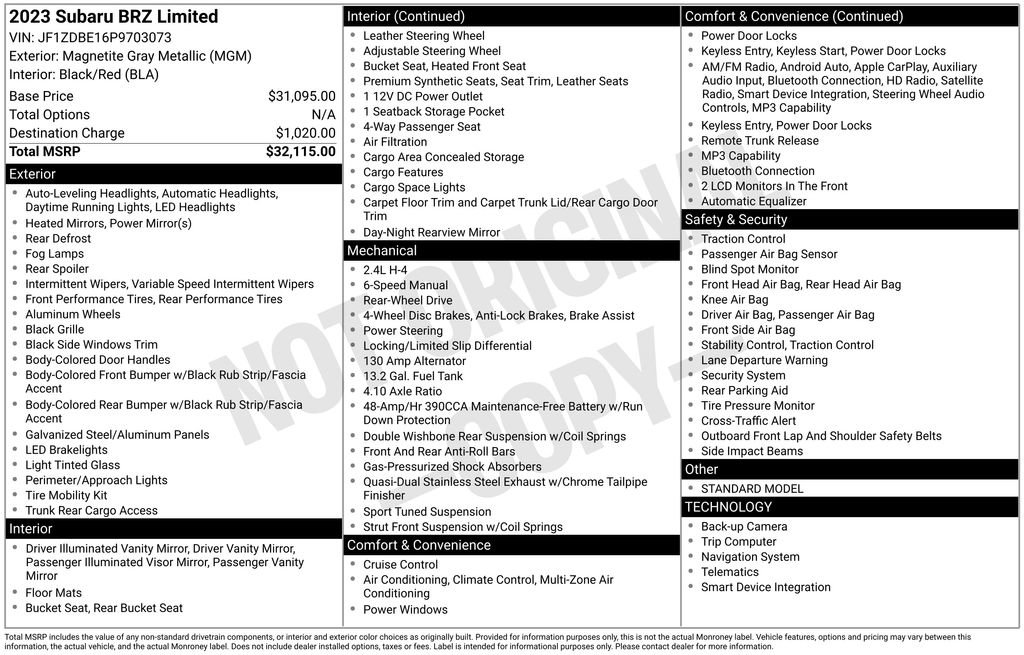 Used 2023 Subaru BRZ Limited image 6