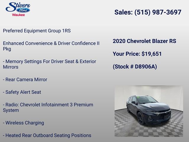 Used 2020 Chevrolet Blazer RS FWD image 8