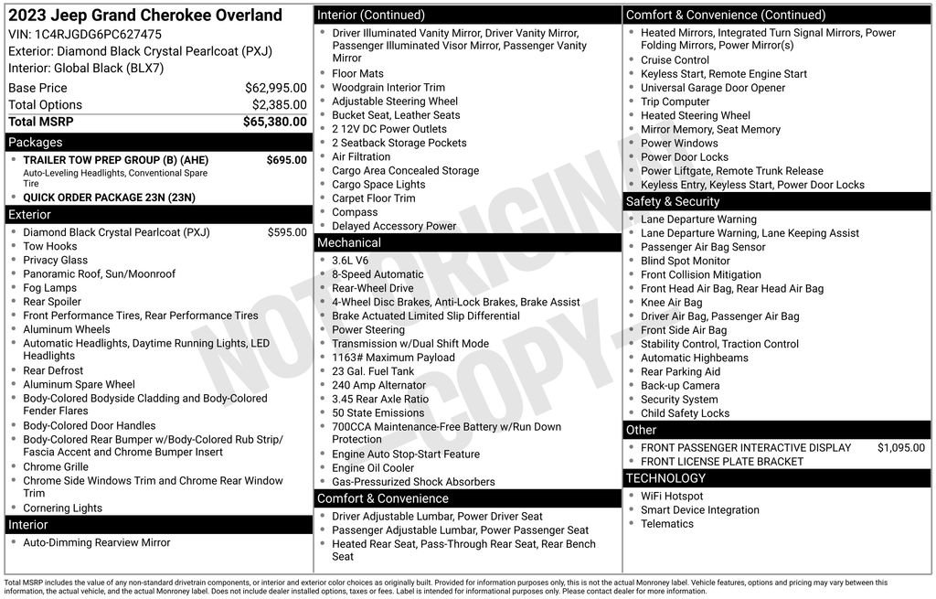 Used 2023 Jeep Grand Cherokee Overland w/ Trailer Tow Prep Group (B) image 5