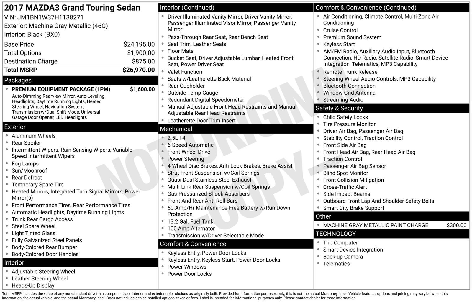 Used 2017 MAZDA MAZDA3 Grand Touring w/ Premium Equipment Package FWD image 13