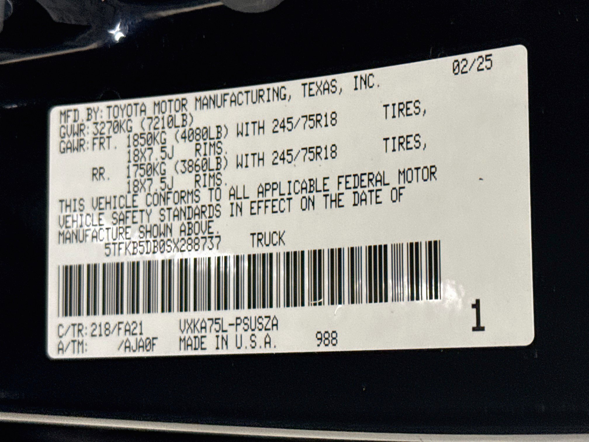 Used 2025 Toyota Tundra SR w/ SR Tow Package AWD/4WD image 40