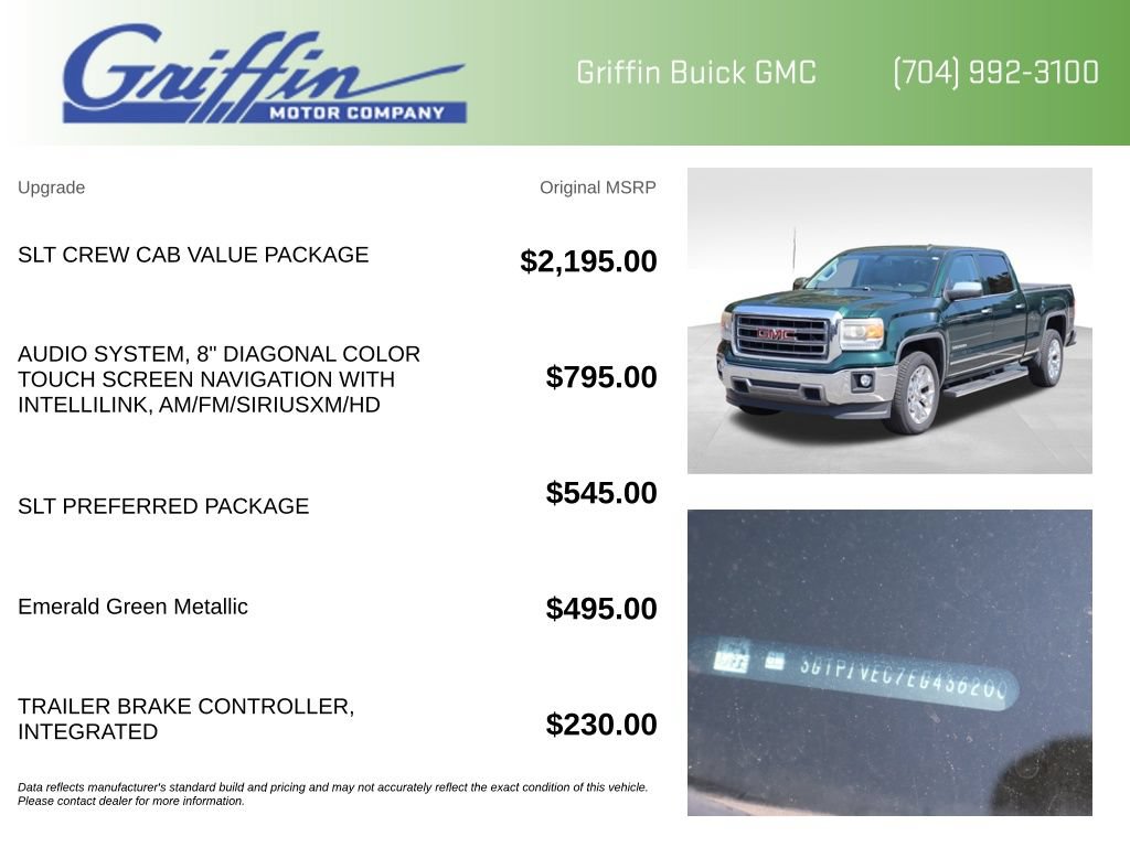 Used 2014 GMC Sierra 1500 SLT w/ SLT Crew Cab Value Package RWD image 5