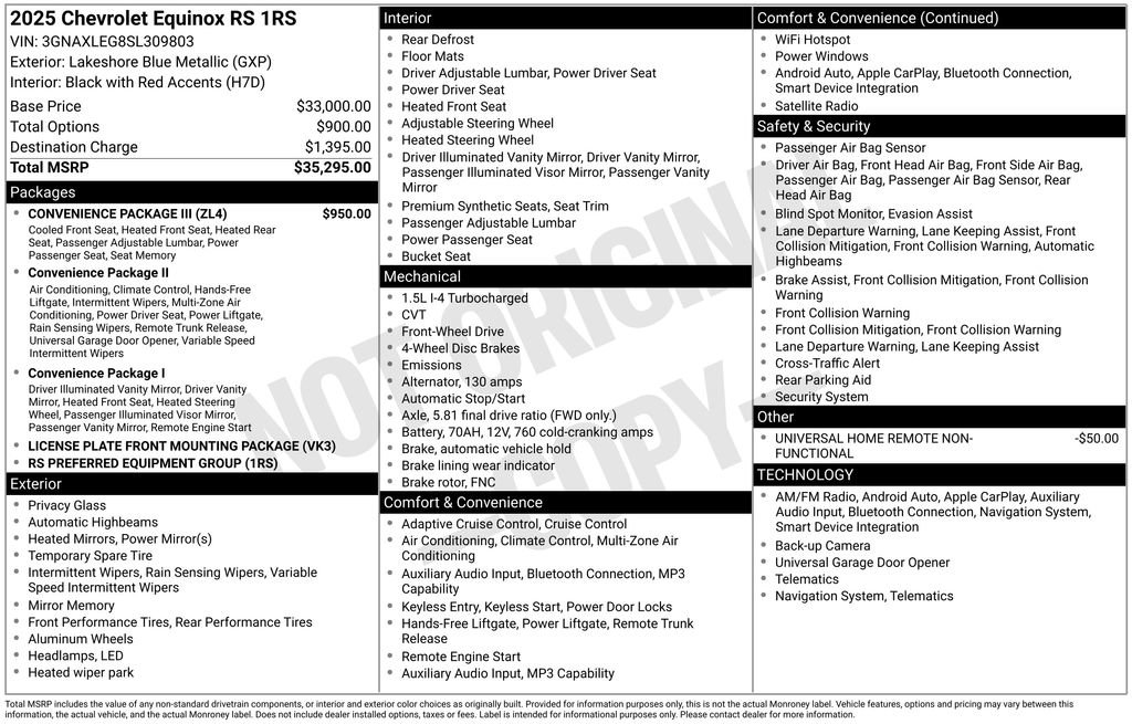Used 2025 Chevrolet Equinox RS w/ Convenience Package III FWD image 5
