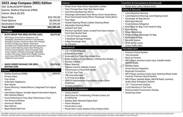Used 2023 Jeep Compass Limited w/ Elite Group for (Red) Edition image 6