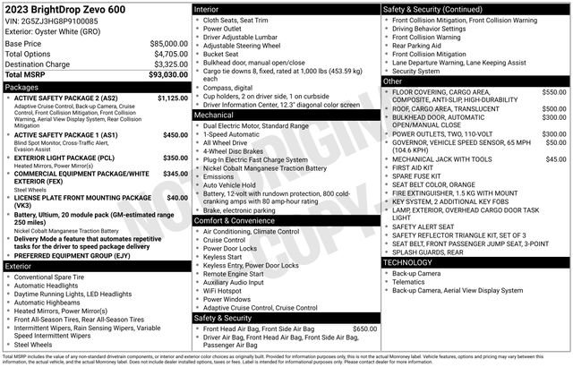 Used 2023 Chevrolet Brightdrop 600 w/ Active Safety Package 2 AWD/4WD image 27