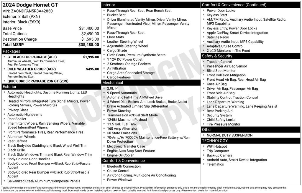 Used 2024 Dodge Hornet GT w/ GT Blacktop Package image 7