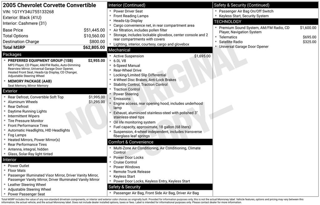 Used 2005 Chevrolet Corvette Convertible w/ Preferred Equipment Group RWD image 30
