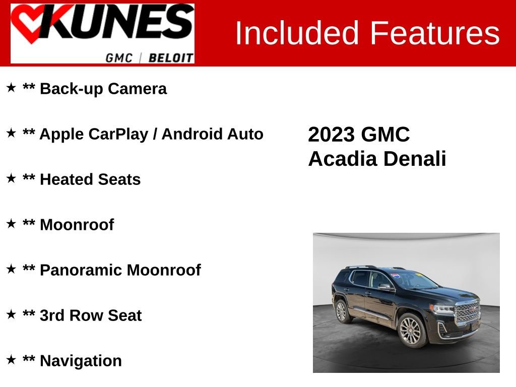 Used 2023 GMC Acadia Denali w/ Denali Technology Package AWD/4WD image 2