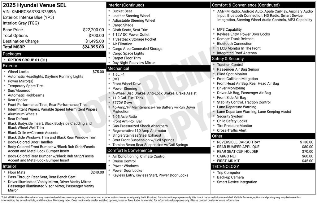 Certified 2025 Hyundai Venue SEL FWD image 6