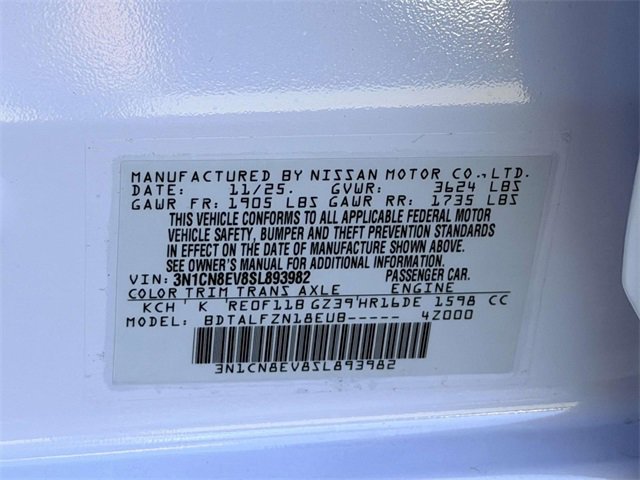 New 2025 Nissan Versa SV w/ Trunk Package image 24