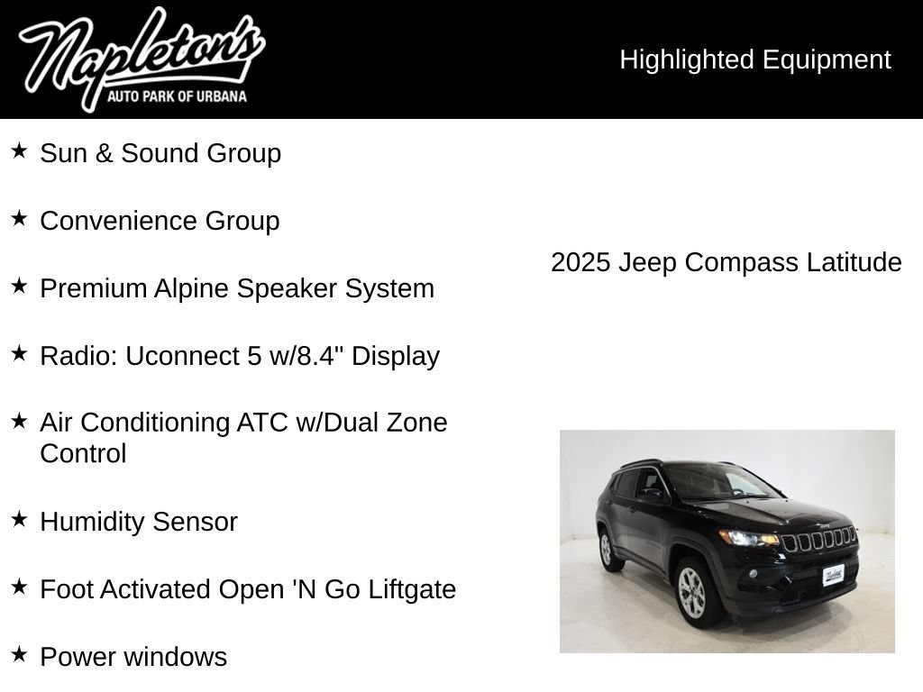 Used 2025 Jeep Compass Latitude w/ Sun & Sound Group AWD/4WD image 15