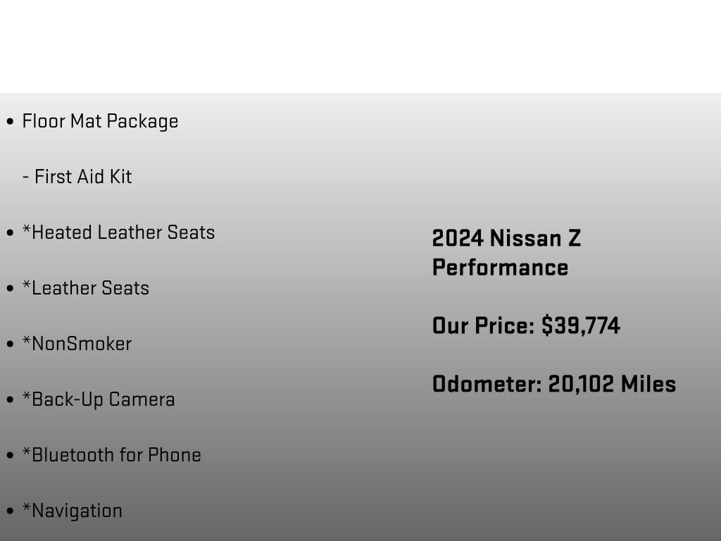 Used 2024 Nissan Z Performance w/ Floor Mat Package RWD image 6