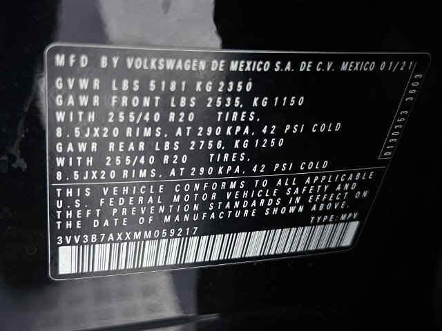 Certified 2021 Volkswagen Tiguan SE R-Line FWD image 29