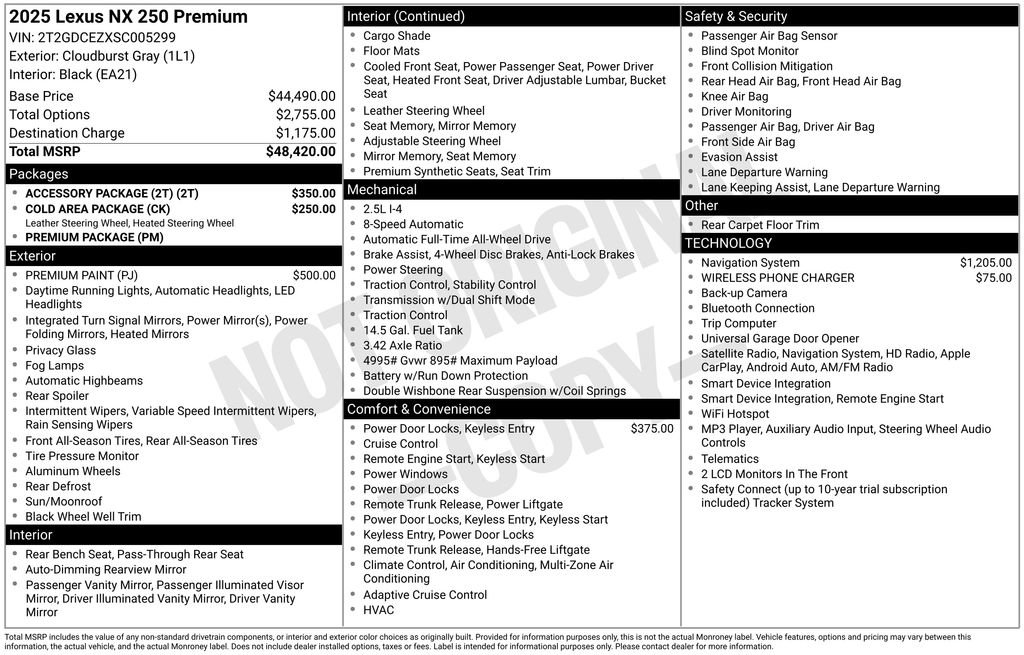 Used 2025 Lexus NX 250 AWD w/ Accessory Package (2T) image 2