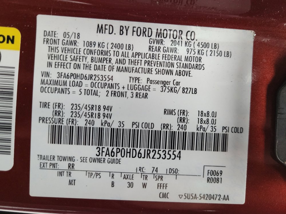 Used 2018 Ford Fusion SE w/ Equipment Group 201A FWD image 33