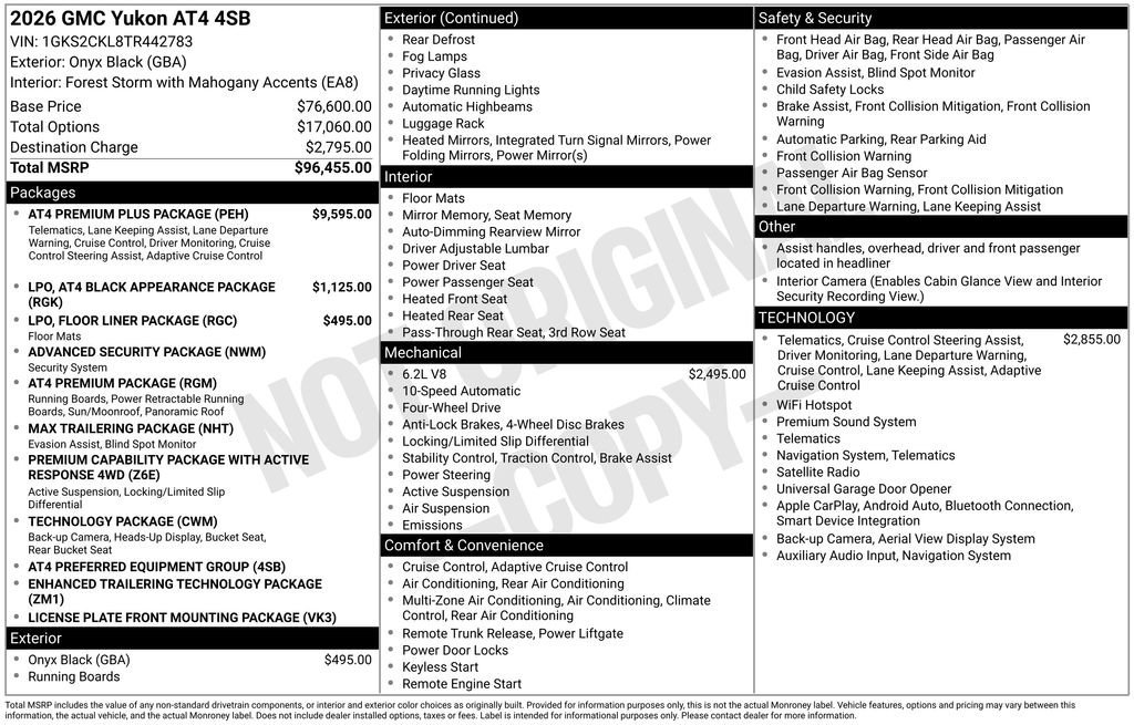 New 2026 GMC Yukon AT4 w/ AT4 Premium Plus Package AWD/4WD image 26
