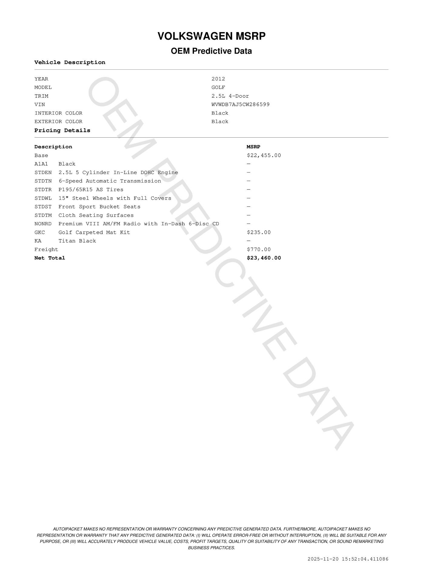 Used 2012 Volkswagen Golf 4-Door image 11