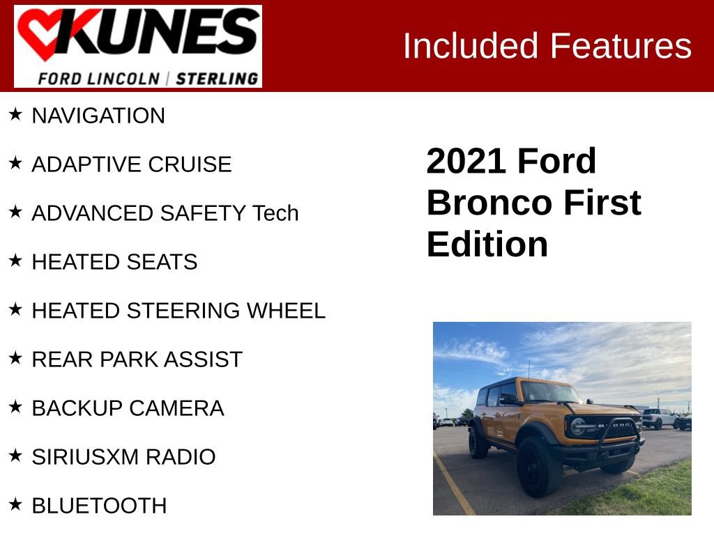 Certified 2021 Ford Bronco First Edition AWD/4WD image 2