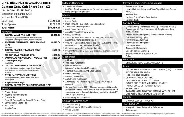 New 2026 Chevrolet Silverado 2500 Custom w/ Custom Value Package image 61