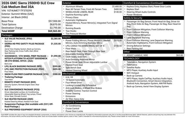 New 2026 GMC Sierra 2500 SLE w/ SLE Value Package; AWD/4WD image 4