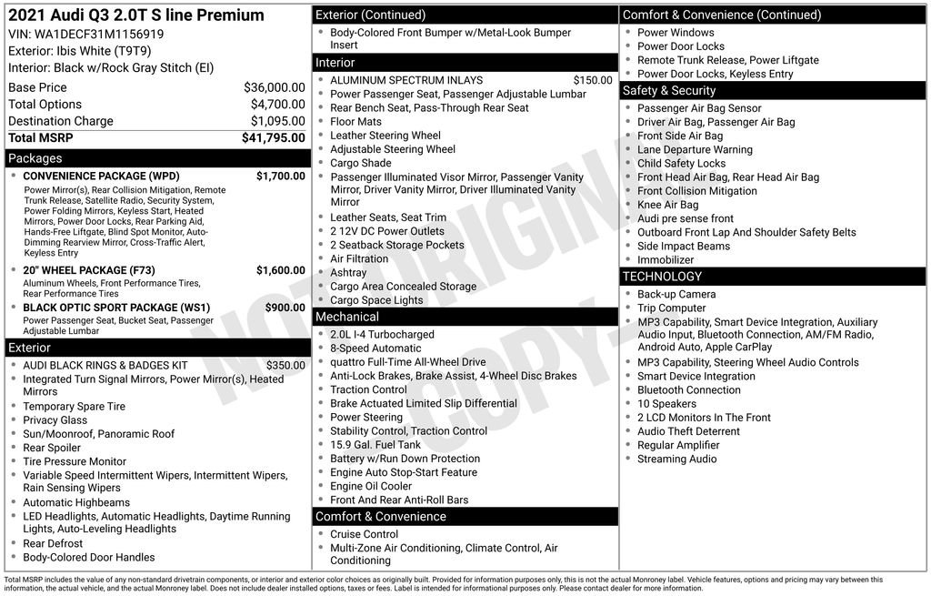 Used 2021 Audi Q3 2.0T Premium w/ Convenience Package AWD/4WD image 39