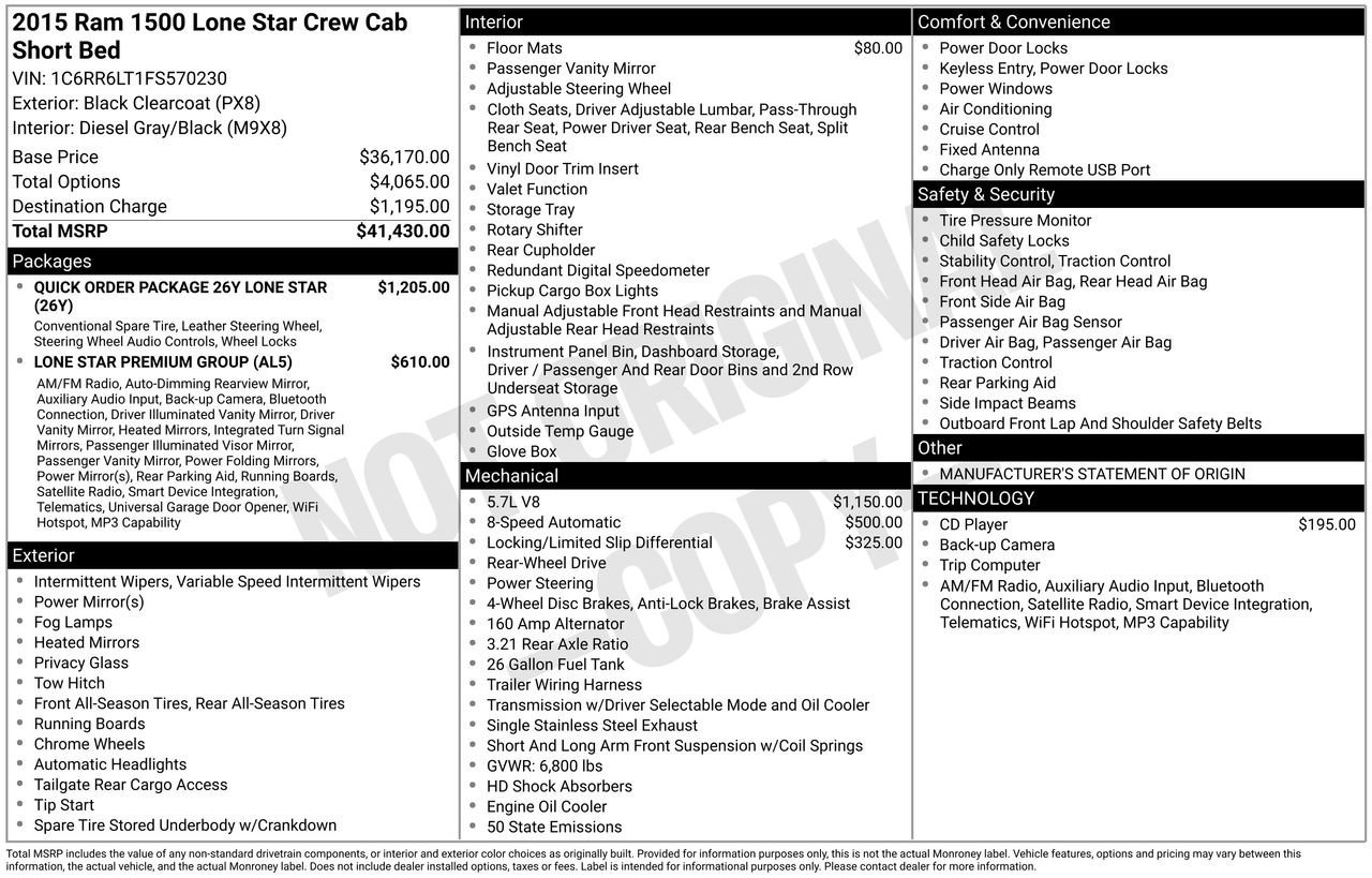 Used 2015 RAM 1500 Lone Star image 47