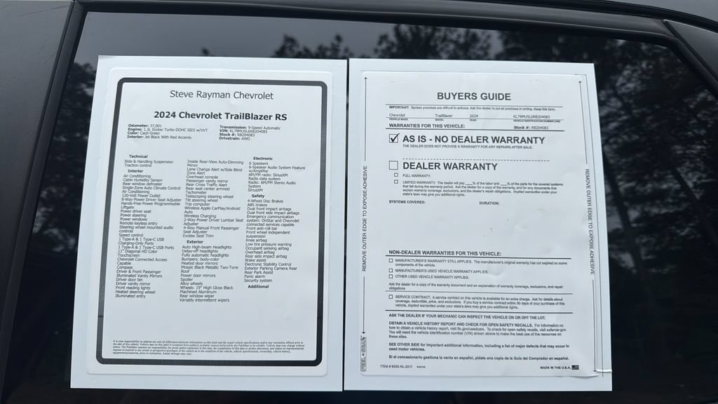 Certified 2024 Chevrolet TrailBlazer RS w/ Convenience Package AWD/4WD image 26