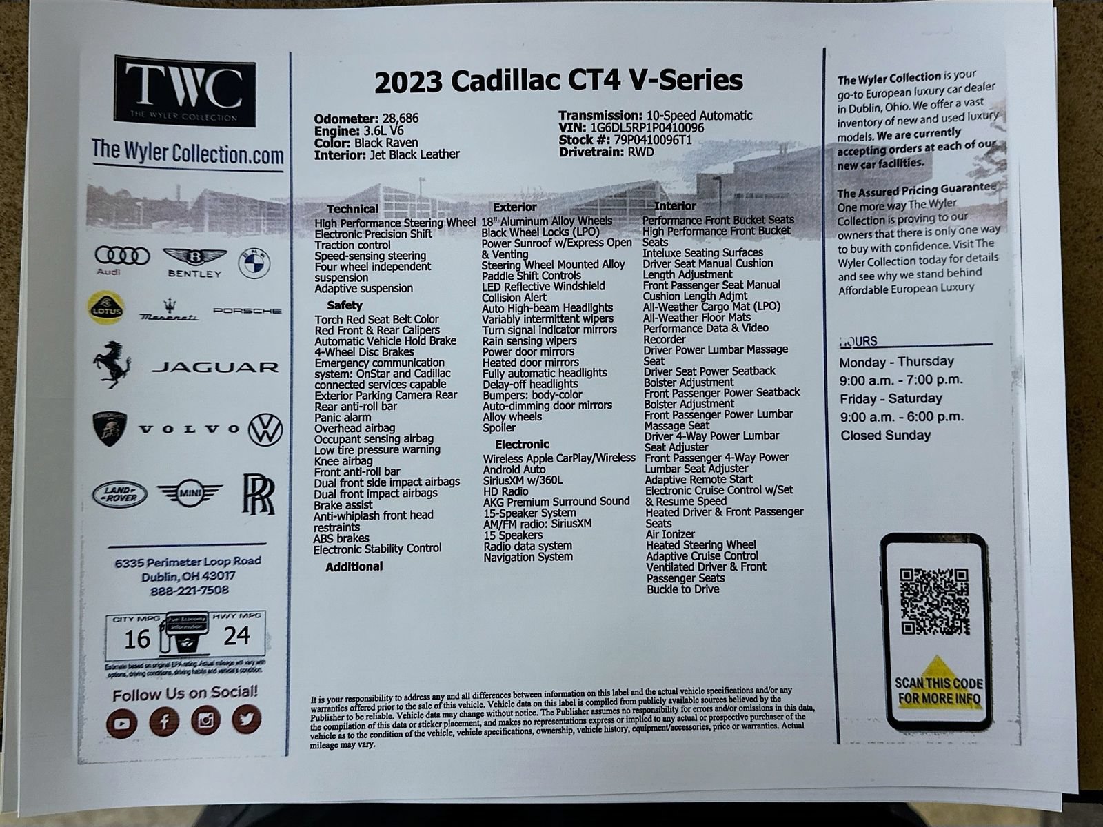Used 2023 Cadillac CT4 V Blackwing w/ Driver Assist Package RWD image 48