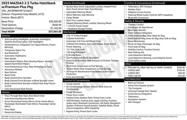Used 2023 MAZDA MAZDA3 Hatchback w/Premium Plus Pkg AWD/4WD image 11