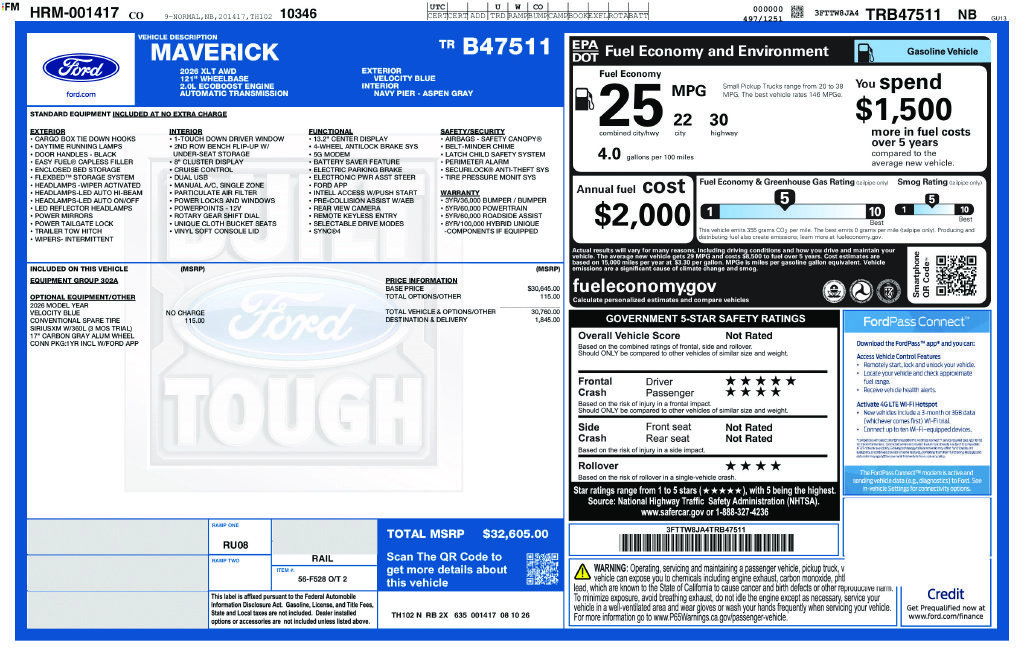 New 2026 Ford Maverick XLT AWD/4WD image 25