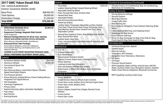 Used 2017 GMC Yukon Denali w/ Open Road Package AWD/4WD image 48