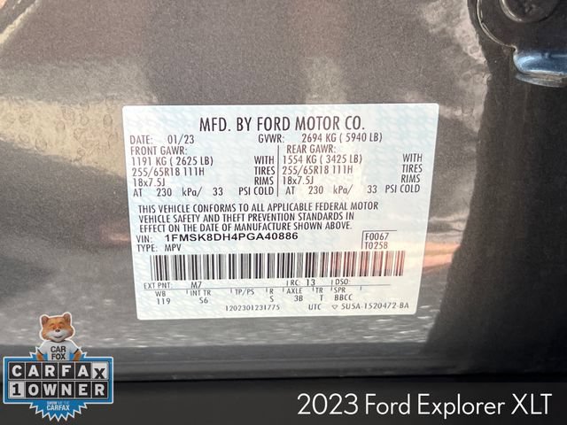Used 2023 Ford Explorer XLT w/ Equipment Group 202A AWD/4WD image 31