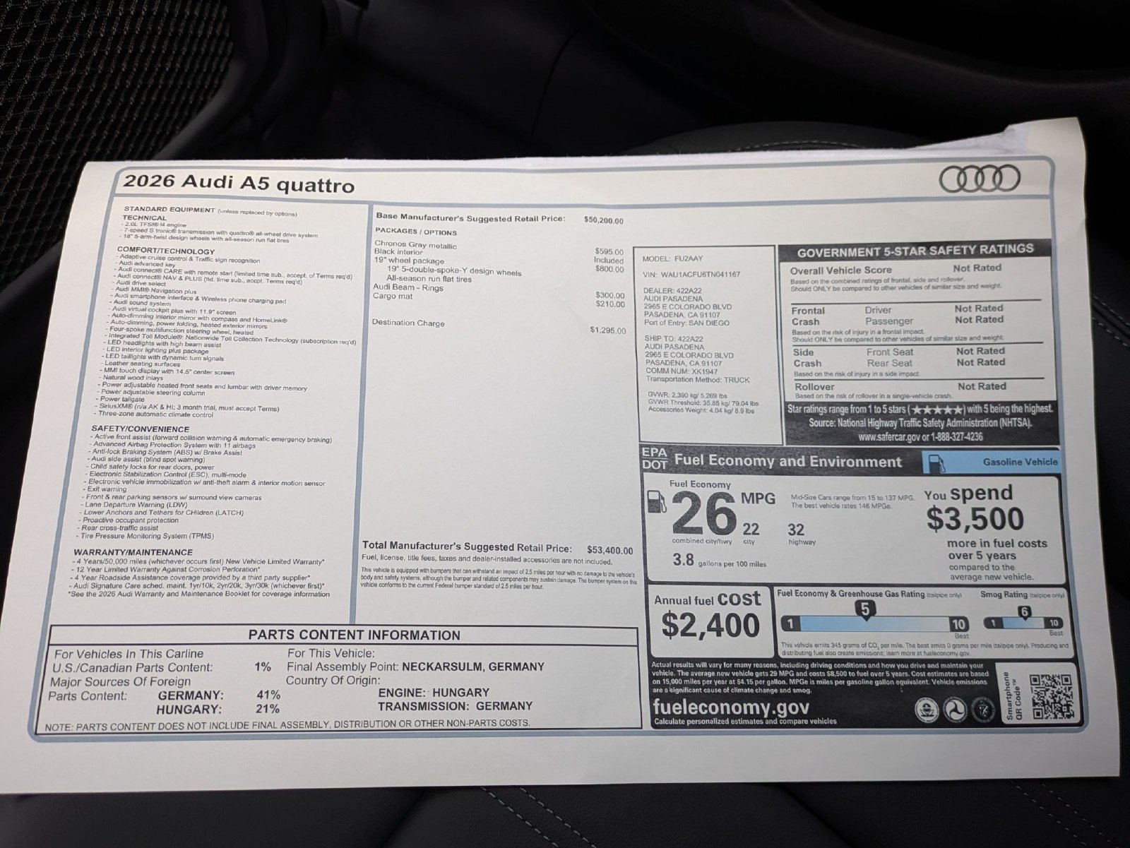 New 2026 Audi A5 Premium AWD/4WD image 18