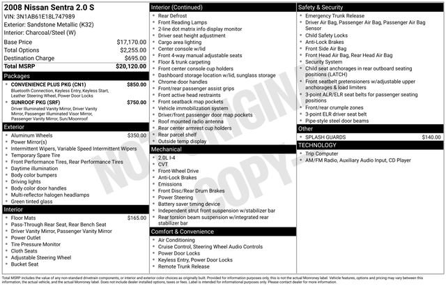 Used 2008 Nissan Sentra 2.0 S w/ Convenience Plus Pkg FWD image 15