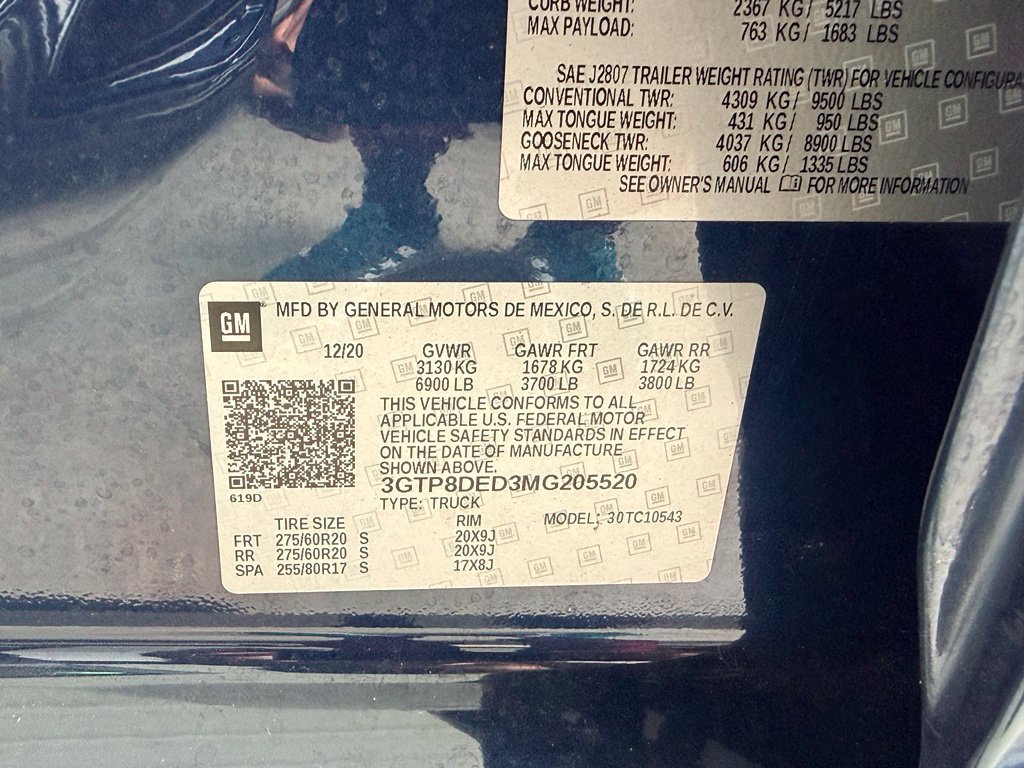 Used 2021 GMC Sierra 1500 SLT w/ SLT Premium Plus Package RWD image 11