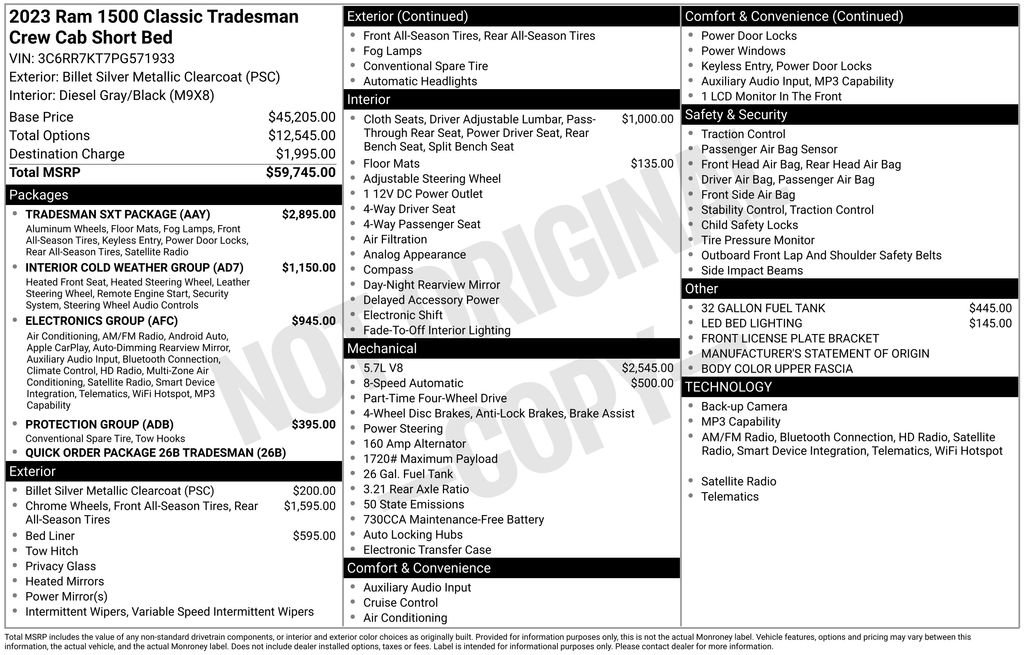 Used 2023 RAM 1500 Tradesman w/ Tradesman SXT Package AWD/4WD image 38