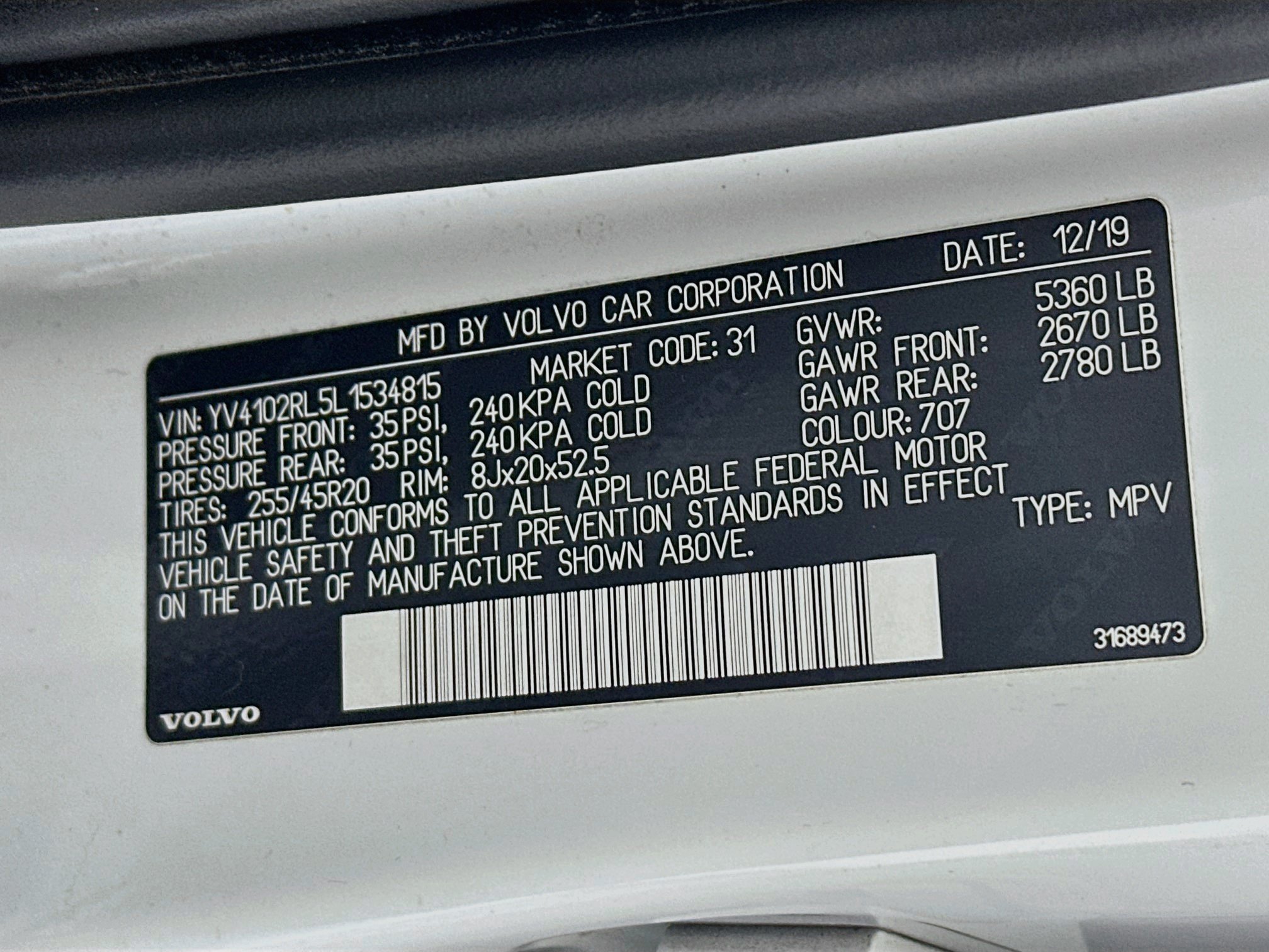 Used 2020 Volvo XC60 T5 Inscription w/ Protection Package AWD/4WD image 12