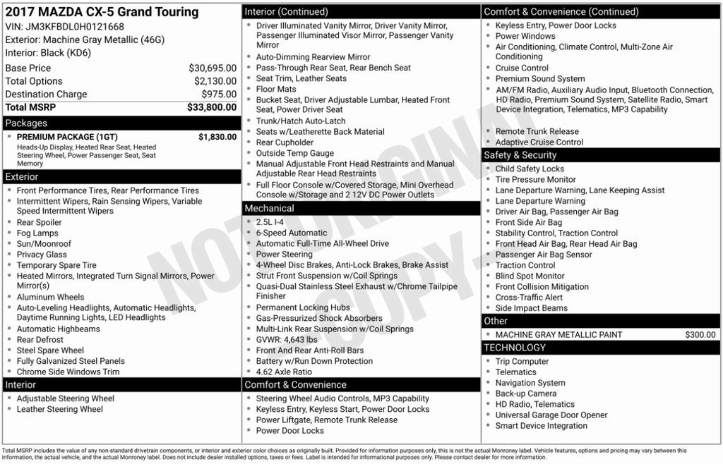 Used 2017 MAZDA CX-5 Grand Touring w/ Premium Package image 7