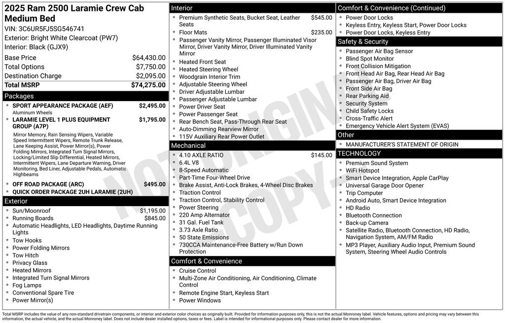 Certified 2025 RAM 2500 Laramie w/ Sport Appearance Package AWD/4WD image 28
