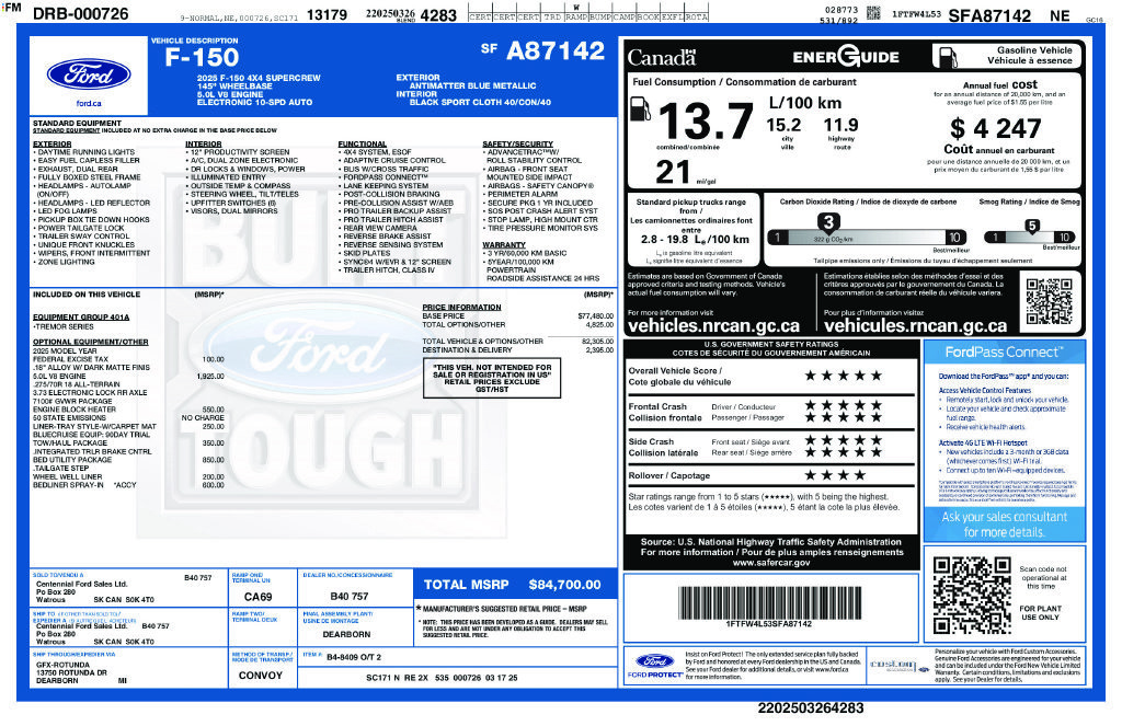 Certified 2025 Ford F150 Tremor w/ Bed Utility Package AWD/4WD image 48