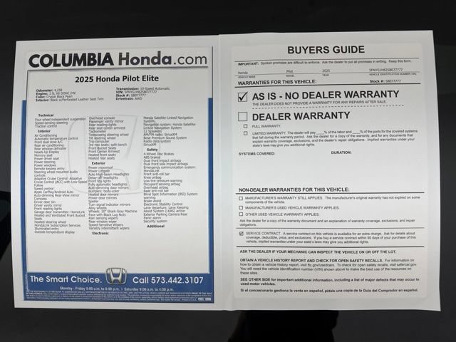 Certified 2025 Honda Pilot Elite image 38