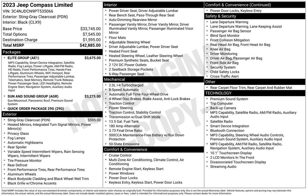 Certified 2023 Jeep Compass Limited w/ Elite Group AWD/4WD image 8