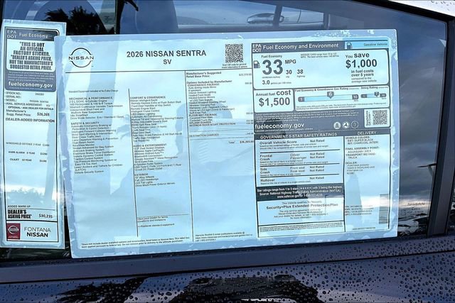 New 2026 Nissan Sentra SV w/ SV Convenience Package image 12