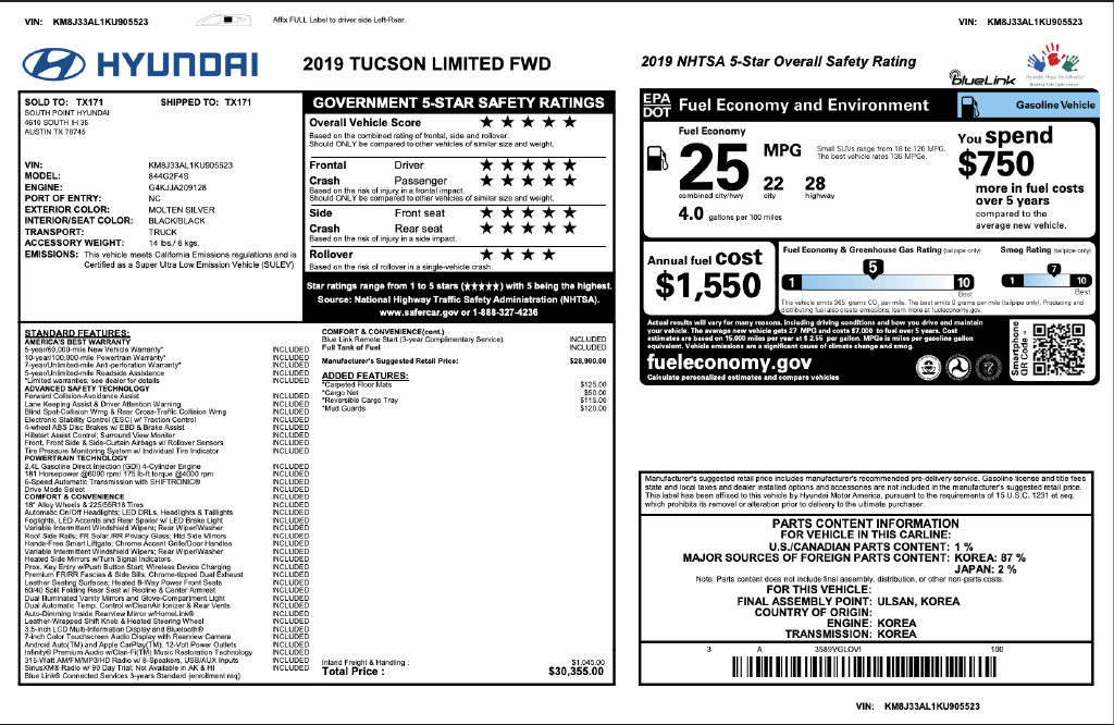 Used 2019 Hyundai Tucson Limited FWD image 3