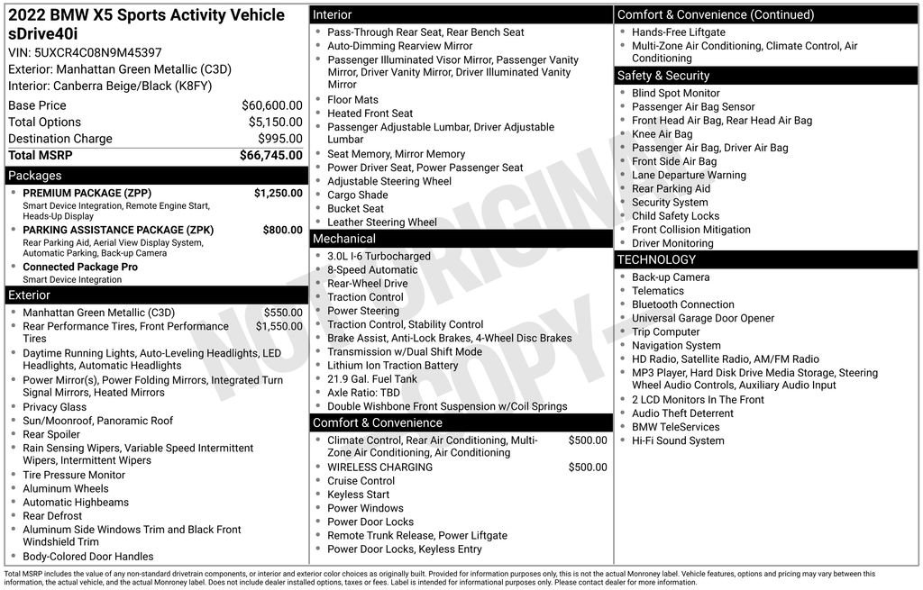 Used 2022 BMW X5 sDrive40i w/ Premium Package RWD image 5