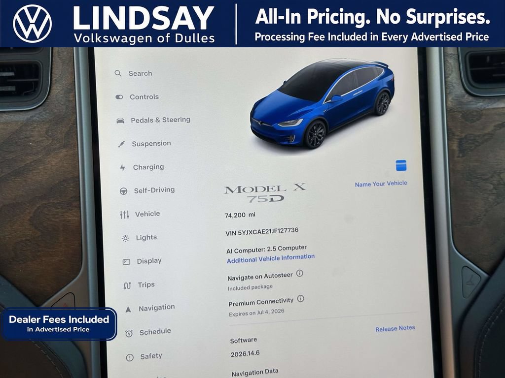 Used 2018 Tesla Model X 75D AWD/4WD image 25