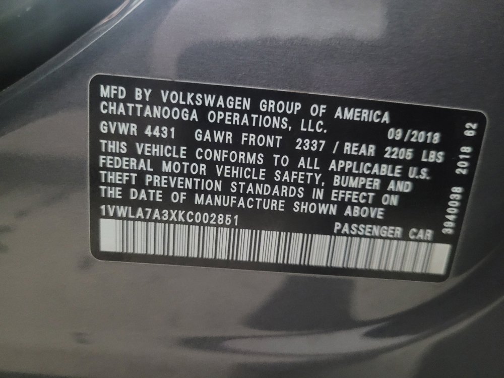 Used 2019 Volkswagen Passat Wolfsburg Edition FWD image 33