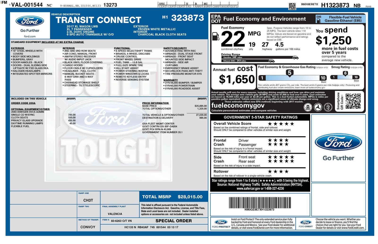 Used 2017 Ford Transit Connect XL