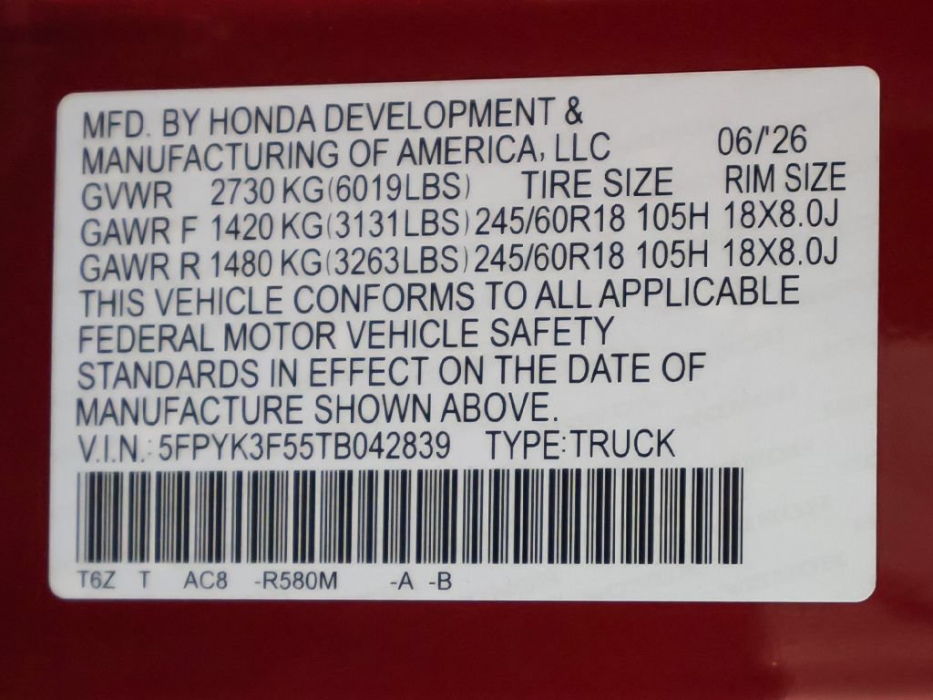New 2026 Honda Ridgeline RTL image 24