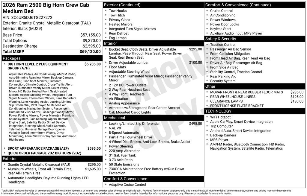 New 2026 RAM 2500 Big Horn AWD/4WD image 38